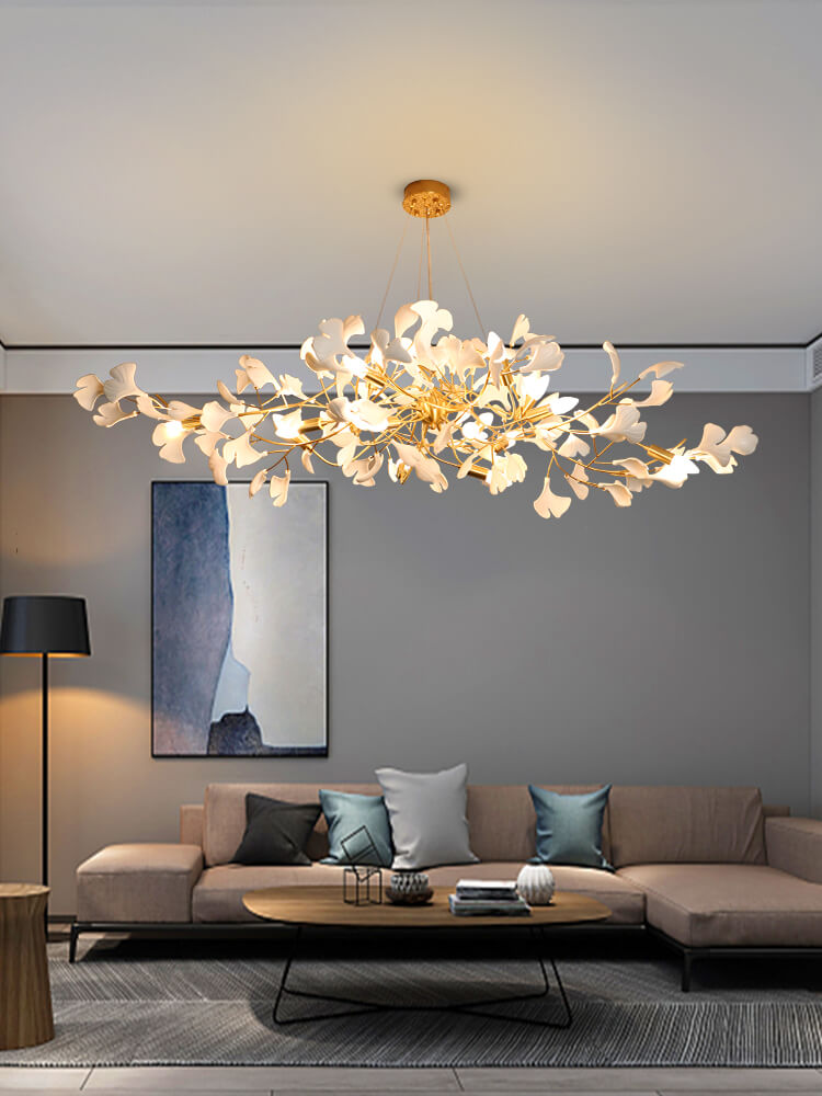 Duplex Villa Ceramic Art Ginkgo Leaf Chandelier – CCJZ LIGTHING