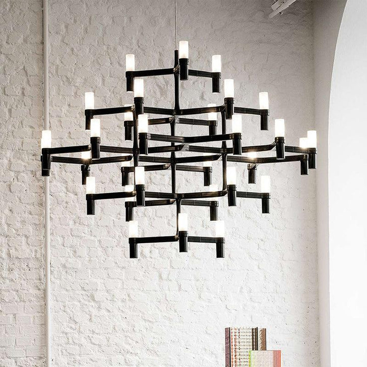 Italy Post-Modern Simple Multi-Layer Combination Chandelier Acmacp Black 1-Layer 6-head LED 