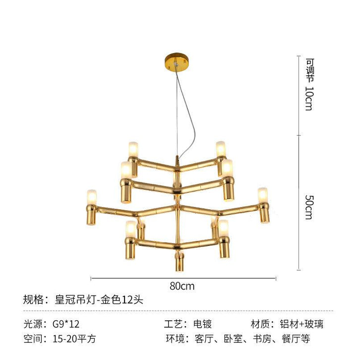 Italy Post-Modern Simple Multi-Layer Combination Chandelier Acmacp Golden 3-layer 12-head LED 