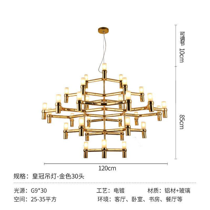 Italy Post-Modern Simple Multi-Layer Combination Chandelier Acmacp Golden 5-layer 30-head LED 