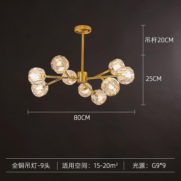 Magic Bean Molecular Copper Crystal Chandelier Acmacp 9 Copper heads [crystal mask 11CM]] Bulb not included 