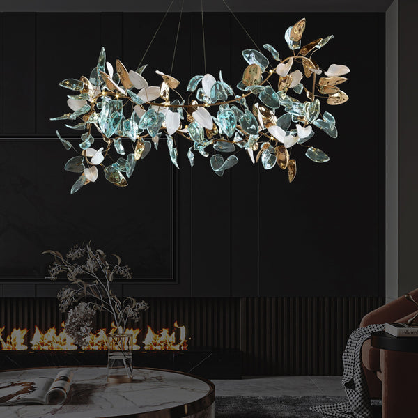 Living room chandelier modern light luxury all copper high-end atmosphere villa hall designer art headlights creative dining room lights