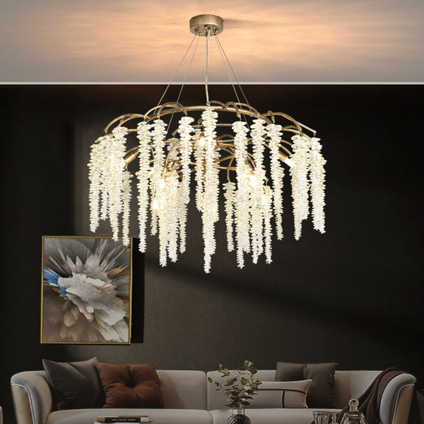 Living room dining room chandelier tea room lamp atmospheric art all copper post-modern living room lamp villa duplex creative light luxury lamp