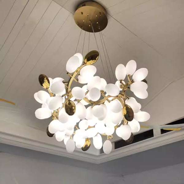 Light luxury all-copper chandelier, post-modern crystal living room lamp, creative luxury French bedroom, branch dining room, grape lamp