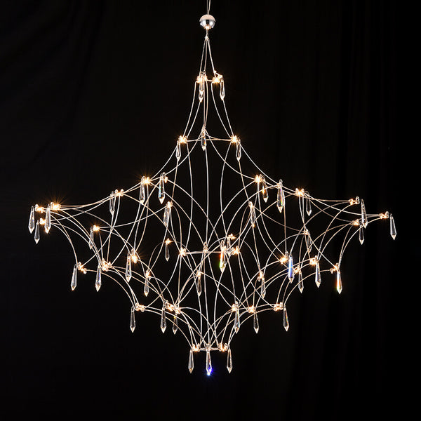 Nordic Postmodern Crystal Stainless Steel Led Chandelier