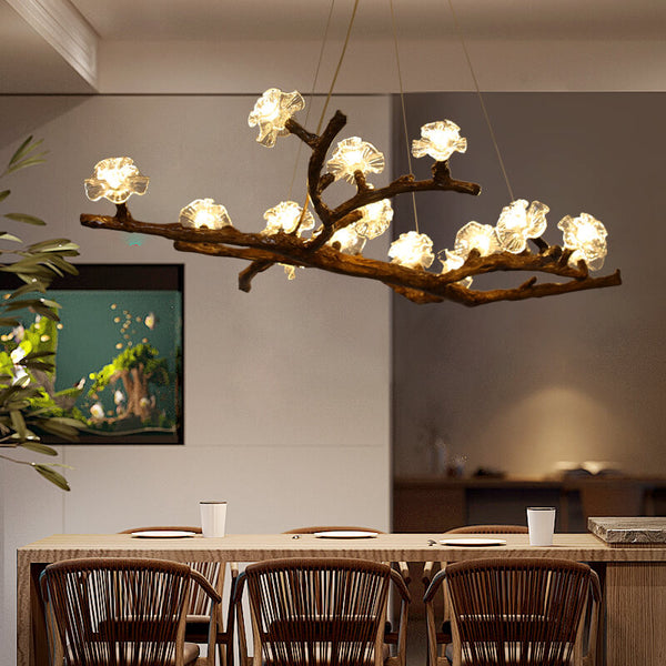 Nordic Retro Pine Plum Blossom Branch Chandelier