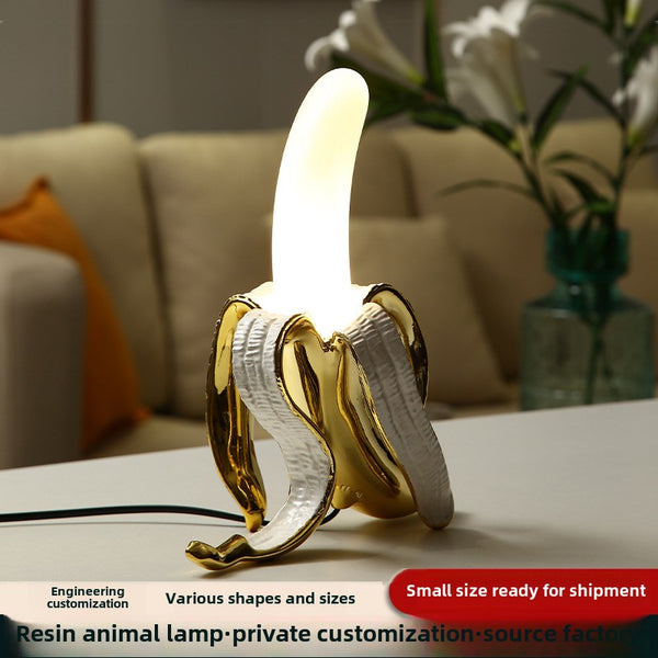 Nordic banana table lamp light luxury post-modern creative living room bedroom designer decorative resin ornament lamp