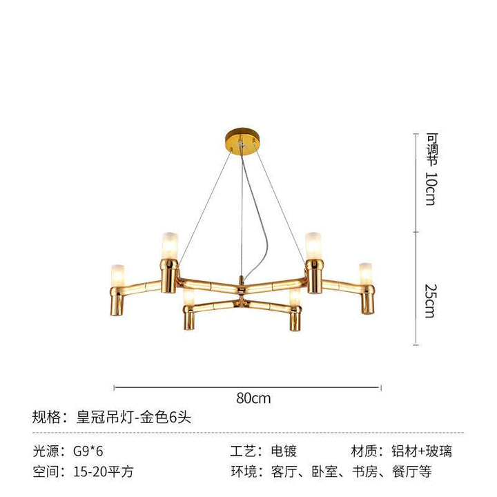 Italy Post-Modern Simple Multi-Layer Combination Chandelier Acmacp Golden 1-Layer 6-head LED 