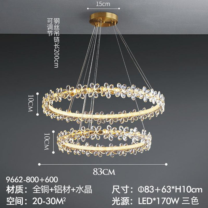 Light Luxury Crystal Atmospheric Lamps Chandelier Acmacp 9662-800+600 