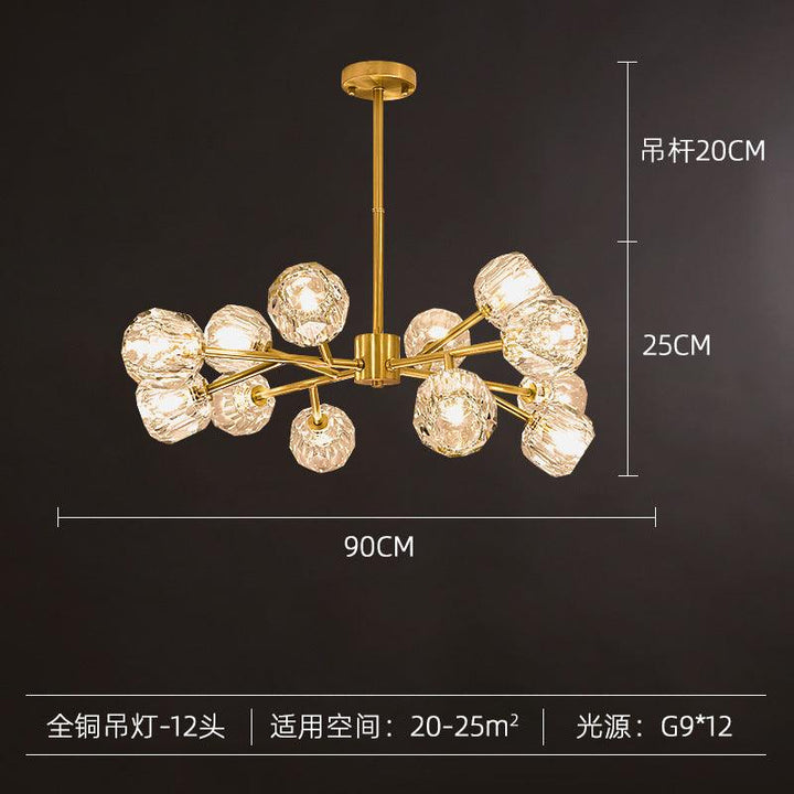 Magic Bean Molecular Copper Crystal Chandelier Acmacp 12 copper heads [crystal mask 11CM]] Bulb not included 