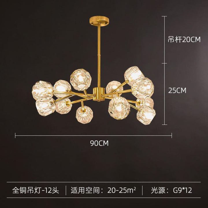 Magic Bean Molecular Copper Crystal Chandelier Acmacp 12 copper heads [crystal mask 11CM]] Bulb not included 