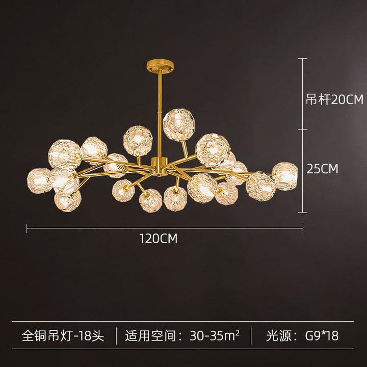 Magic Bean Molecular Copper Crystal Chandelier Acmacp 18 copper heads [crystal mask 11CM]] Bulb not included 