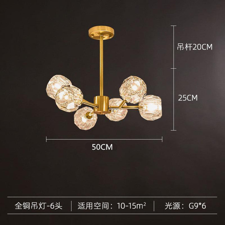Magic Bean Molecular Copper Crystal Chandelier Acmacp 6 copper heads [crystal mask 11CM]] Bulb not included 