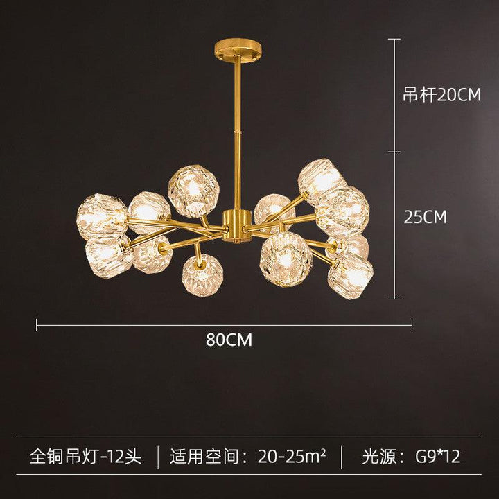 Magic Bean Molecular Copper Crystal Chandelier Acmacp All copper 12 heads (small crystal 8CM) Bulb not included 
