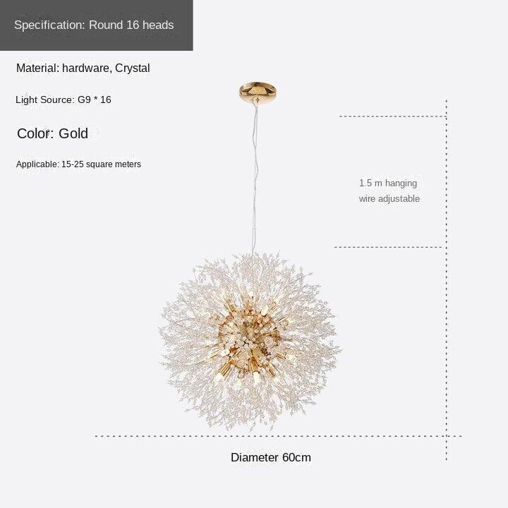 Nordic Modern Dandelion Chandelier Crystal Lamp Acmacp 