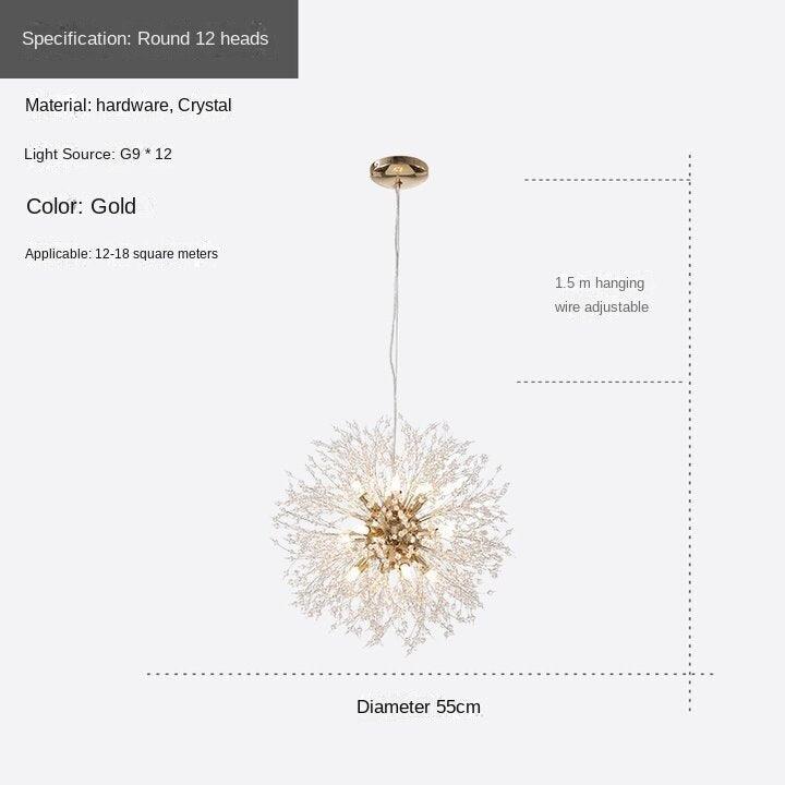 Nordic Modern Dandelion Chandelier Crystal Lamp Acmacp 