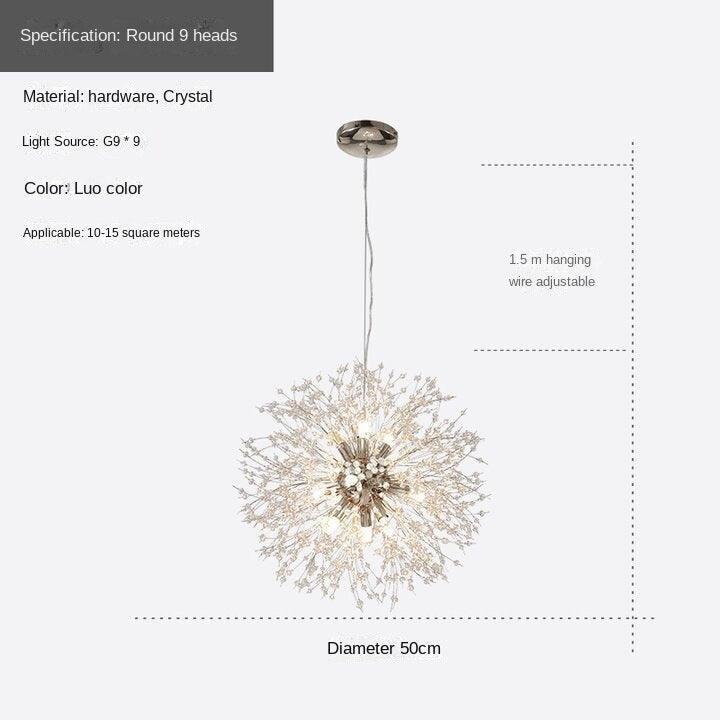 Nordic Modern Dandelion Chandelier Crystal Lamp Acmacp 