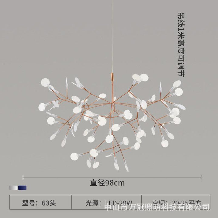 Nordic Simple Chandelier Firefly Dining-Room Lamp Acmacp 63 PCs-diameter 980mm warm spotlight 