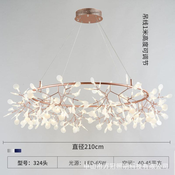 Nordic Simple Chandelier Firefly Dining-Room Lamp Acmacp Round Head 324 head diameter 2100 Warm spotlight remote control 